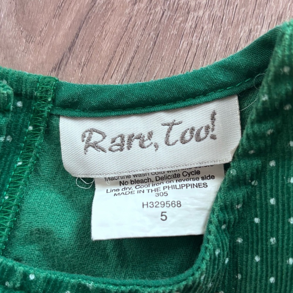 Vintage Corduroy Christmas Dress - Picture 2 of 4